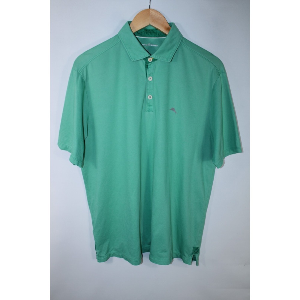 Tommy Bahama Men's Medium Green Short Sleeve Polo Shirt
